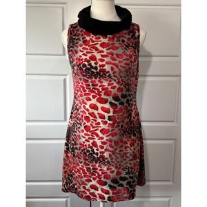 Aryeh Sleeveless Dress Animal Print‎ Cowl Neck Party Cocktail Dress M